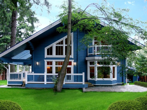 Mẫu sơn nhà màu xanh dương đậm