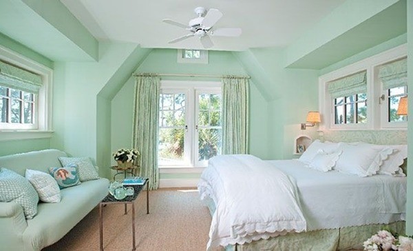 Mẫu sơn phòng ngủ màu xanh ngọc đẹp