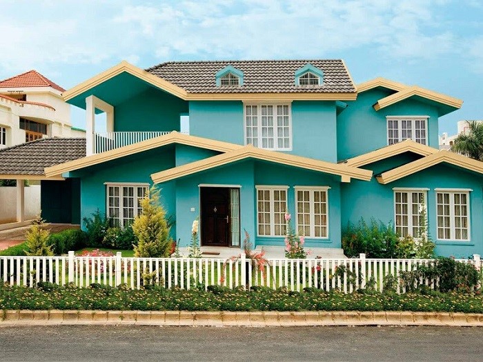 Màu sơn nhà xanh ngọc ấn tượng