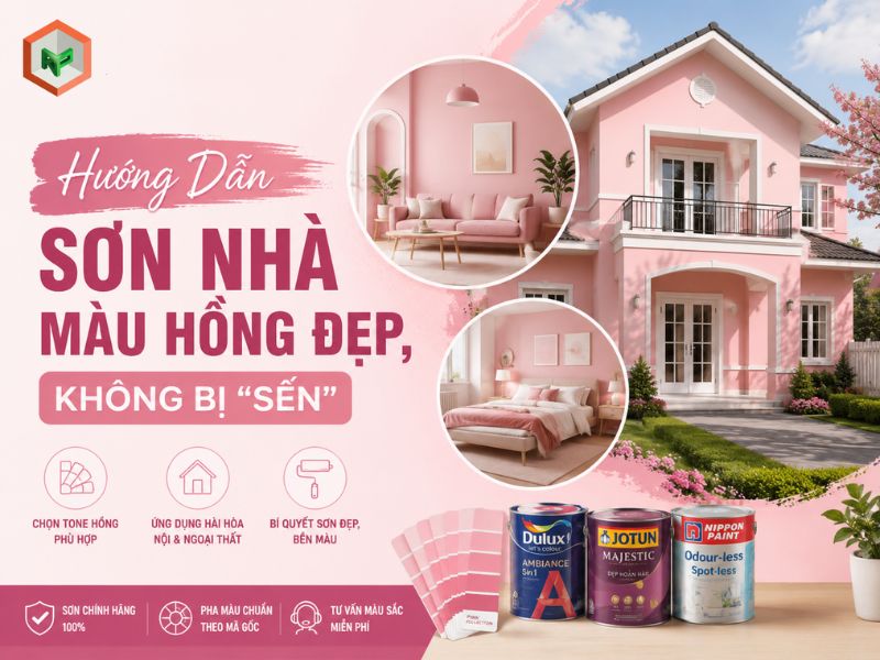 Hướng Dẫn Sơn Nhà Màu Hồng Đẹp, Không Bị “Sến”