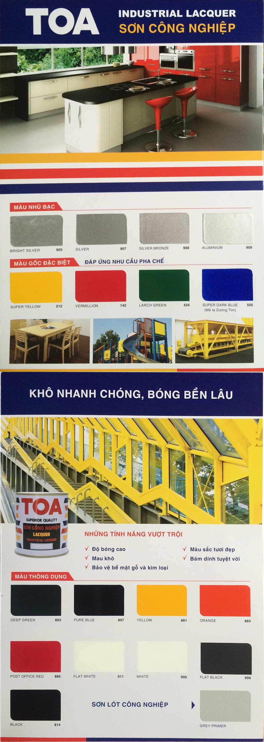 Bảng màu sơn công nghiệp TOA mới