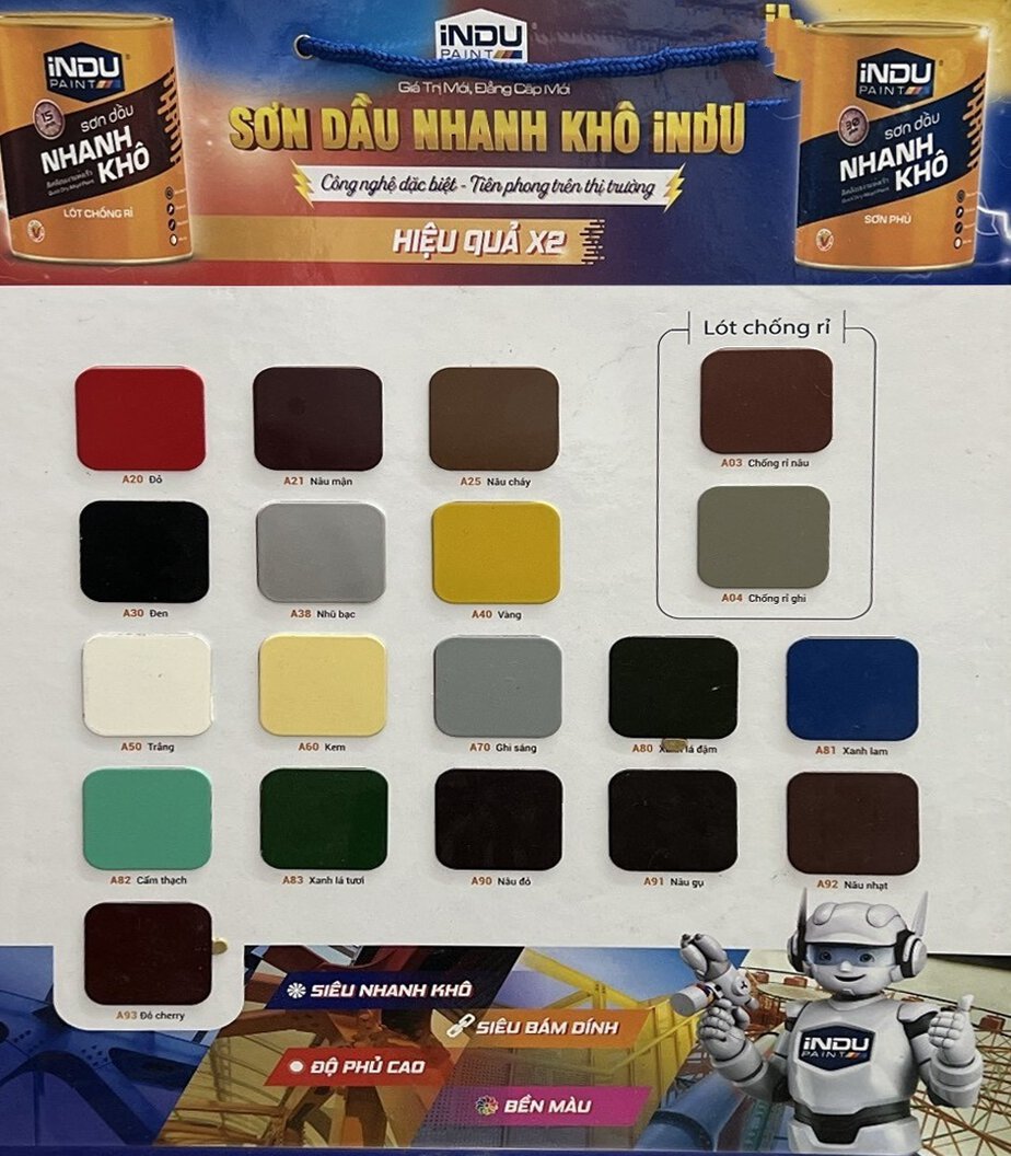 Bảng màu sơn dầu INDU mới