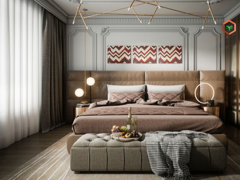 Top 7 Màu Sơn Chuẩn Đẹp Cho Phòng Ngủ Nhỏ Hẹp 35 Phòng ngủ màu nâu gỗ kết hợp màu ghi sang trọng