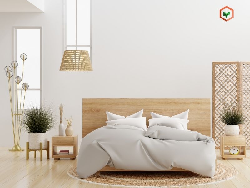 Top 7 Màu Sơn Chuẩn Đẹp Cho Phòng Ngủ Nhỏ Hẹp 24 Phòng ngủ nhỏ sơn màu trắng kết hợp nội thất gỗ đơn giản, sạch sẽ