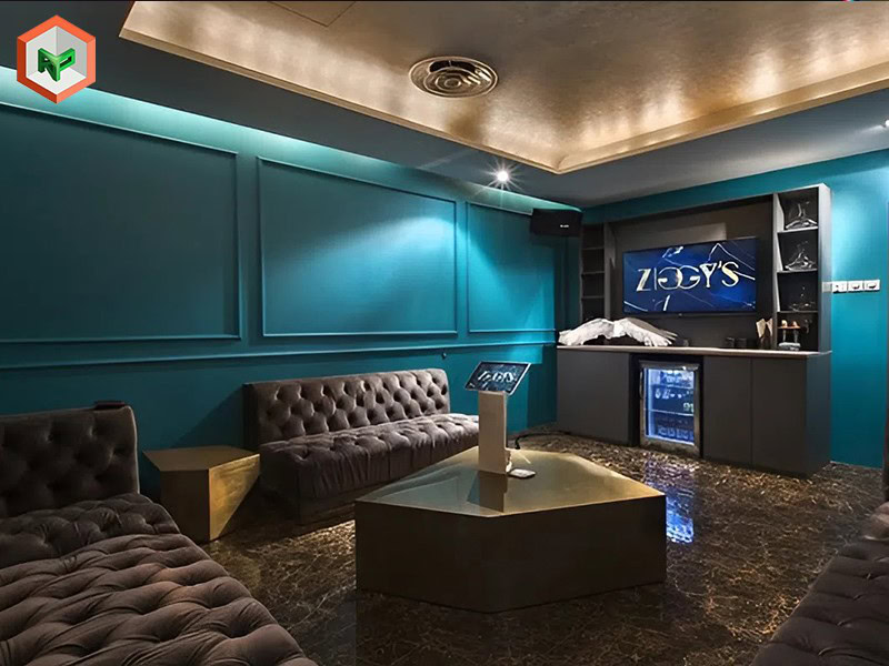 Sơn hiệu ứng xanh lam hiện đại, thanh lịch cho phòng karaoke