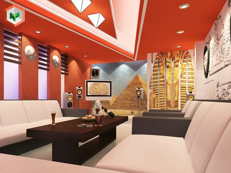 Phòng karaoke sơn phối màu hiệu ứng nóng lạnh
