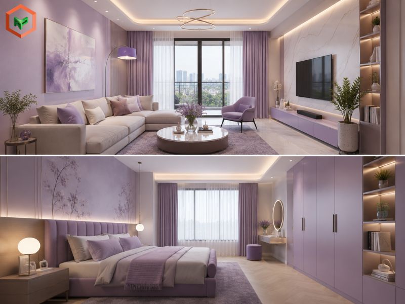 Xu hướng phối màu sơn tím oải hương kỹ thuật số (Digital Lavender): Xu hướng của sự cân bằng