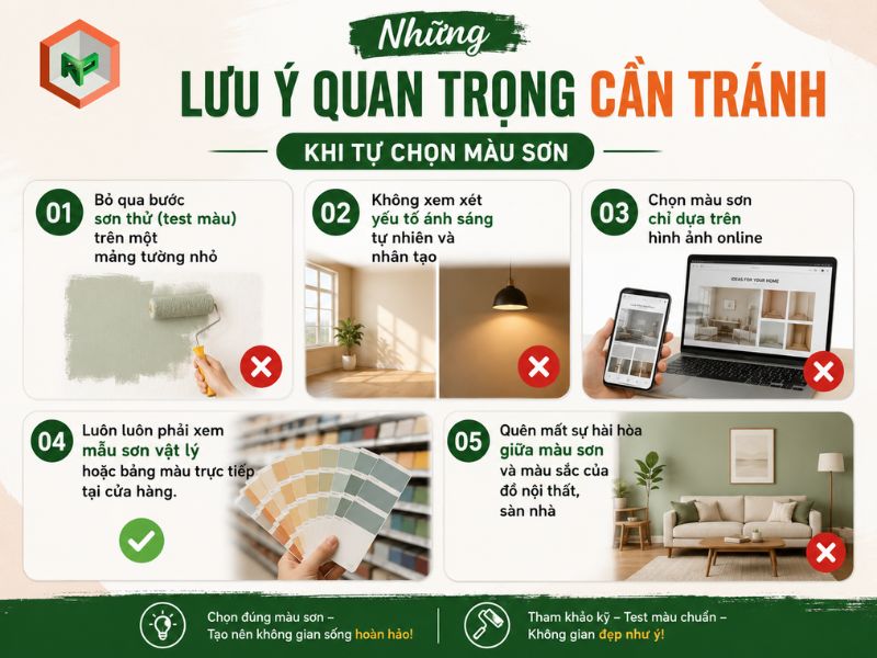 Lưu ý khi chọn màu sơn