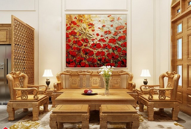 Phòng khách đậm nét Á Đông với gam màu Gleam OW030