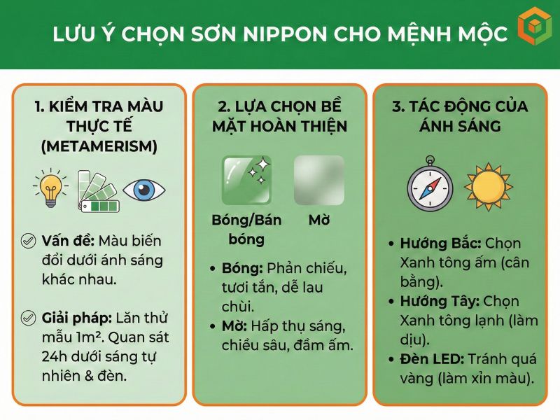 Lưu ý khi chọn sơn Nippon cho người mệnh Mộc