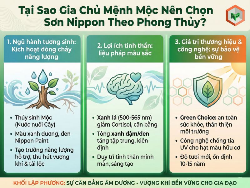 Lý do nhiều người chọn sơn Nippon theo phong thủy cho mệnh Mộc