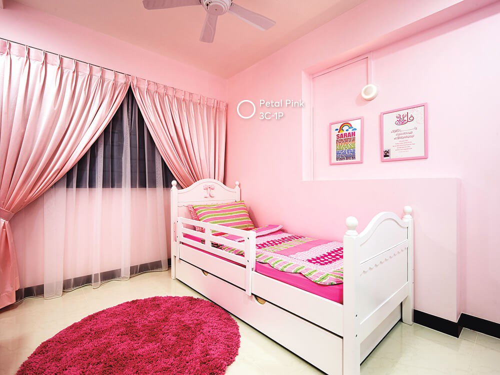 Phòng ngủ màu hồng Petal Pink 3C - 1P dành cho bé gái.