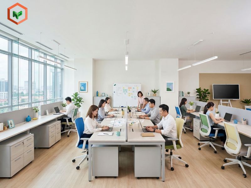Văn phòng phối mã màu trắng White Lie NP OW 2160P
