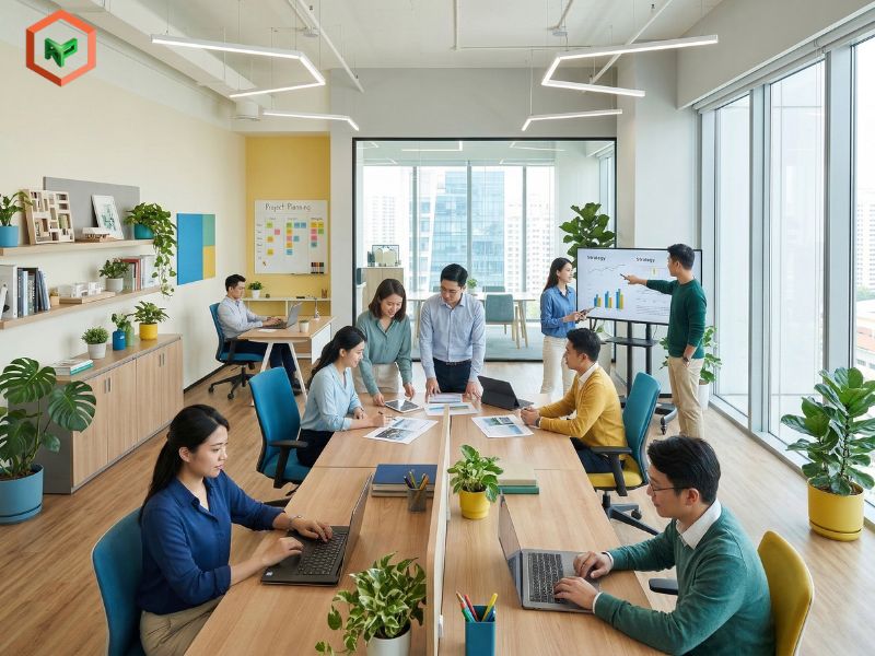 Văn phòng phối màu nguyên tắc 60-30-10