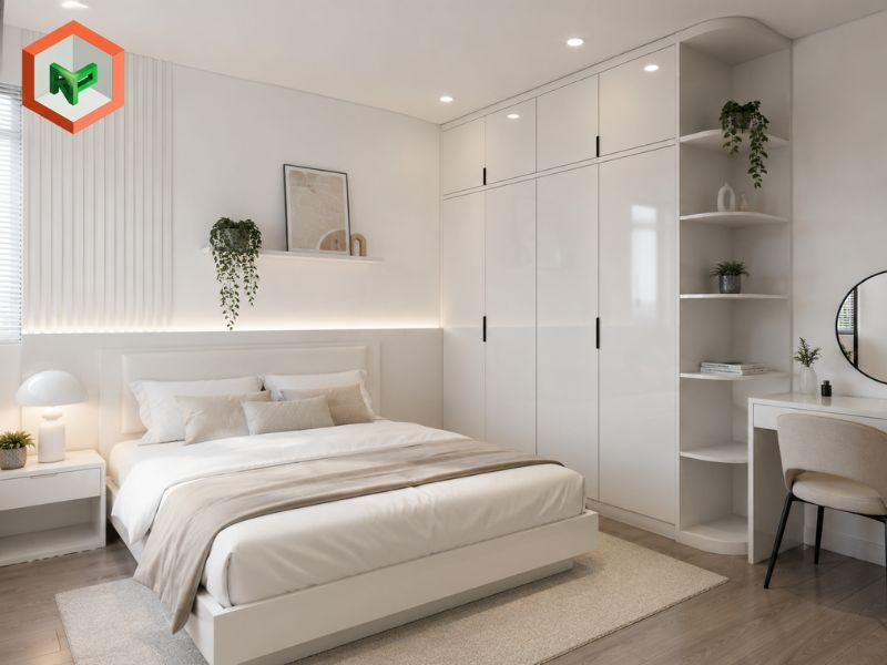 Top 15 Mã Màu Trắng Sơn TOA Đẹp, Sang Trọng, Được Yêu Thích 26 Phòng ngủ phối mã màu trắng mờ công nghiệp