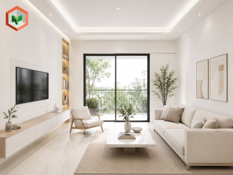 Top 15 Mã Màu Trắng Sơn TOA Đẹp, Sang Trọng, Được Yêu Thích 21 Phòng khách phối mã màu trắng sứ sơn TOA