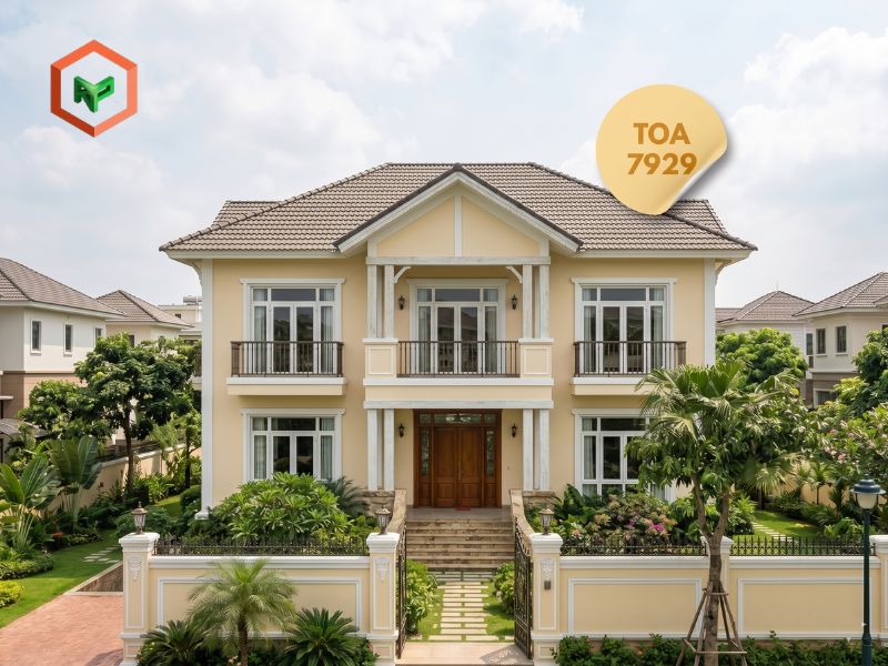Top 9 Mã Màu Sơn Ngoại Thất TOA Đẹp, Được Yêu Thích 17 Mẫu ngoại thất nhà màu sơn Vàng Be TOA 7929