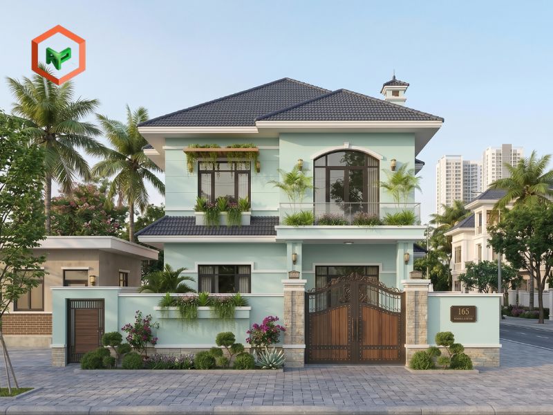 Top 9 Mã Màu Sơn Ngoại Thất TOA Đẹp, Được Yêu Thích 19 Mẫu ngoại thất nhà màu sơn Xanh Ngọc Bích TOA 7571