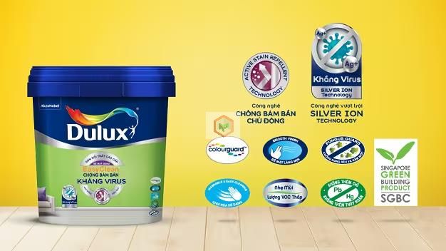 Sơn nước trong nhà Dulux Easy Clean Chống Bám Bẩn Kháng Virus