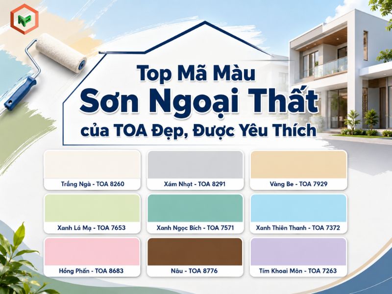 Top 9 Mã Màu Sơn Ngoại Thất TOA Đẹp, Được Yêu Thích