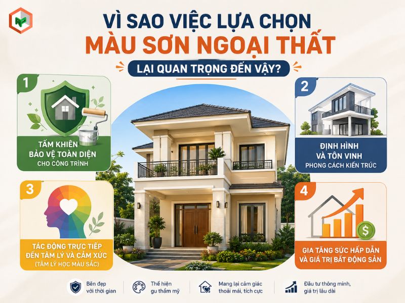 Lý do màu sơn ngoại thất quan trọng