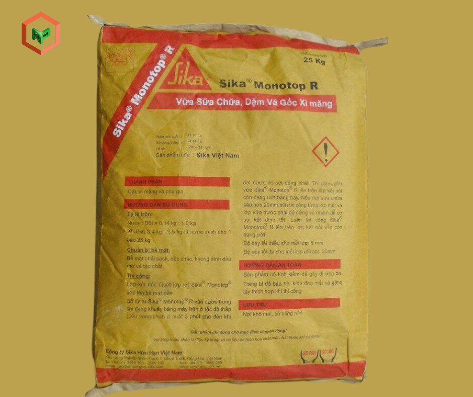 Chất Trám Khe Kết Dính: Đặc Điểm, Công Dụng & Top Sản Phẩm 16 Sika Monotop R là vữa xi măng một thành phần, không võng