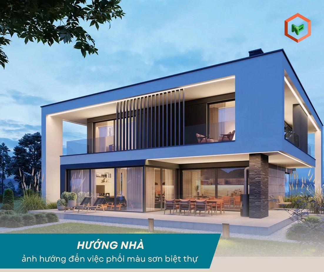 Phối Màu Sơn Cho Biệt Thự Như Thế Nào Sang Trọng? 31 Hướng nhà ảnh hưởng màu sắc biệt thự