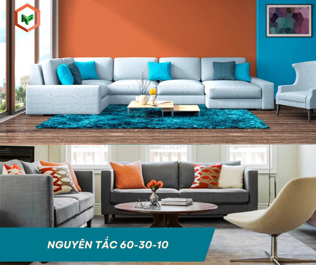 Phối Màu Sơn Cho Biệt Thự Như Thế Nào Sang Trọng? 34 Nguyên tắc 60-30-10 khi phối màu biệt thự