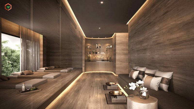Thiết kế Spa cao cấp với gam màu gỗ trầm ấm