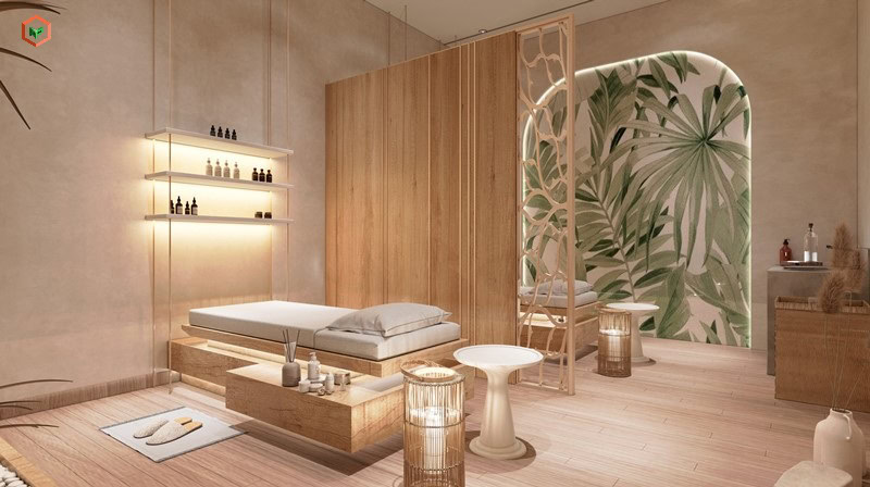 Không gian Spa thường được thiết kế với phong cách nhẹ nhàng