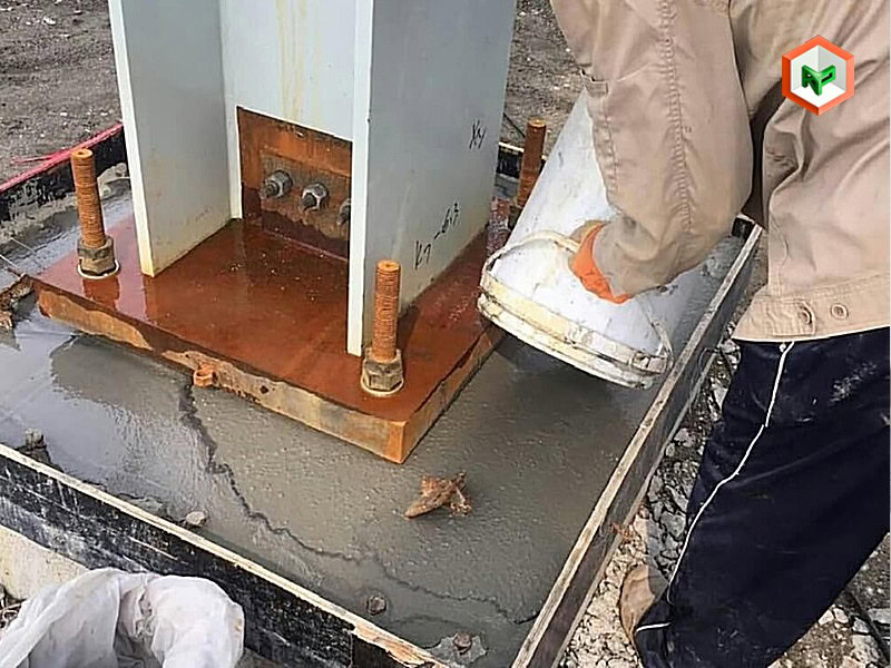 Vữa rót với độ chảy cao, bám dính tốt