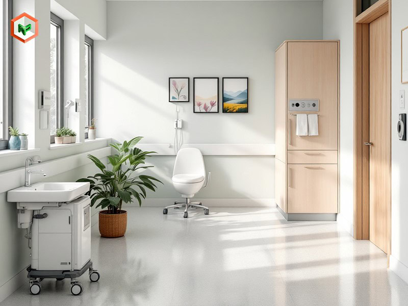 Mẫu phối màu sơn cho phòng nghỉ của nhân viên y tế (mẫu 2)