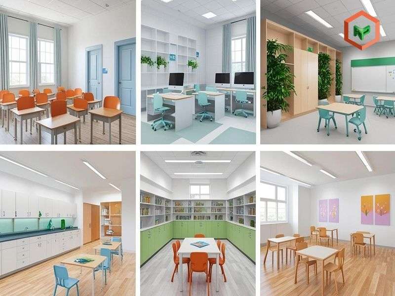 Mẫu phối màu sơn cho từng khu vực chức năng. 