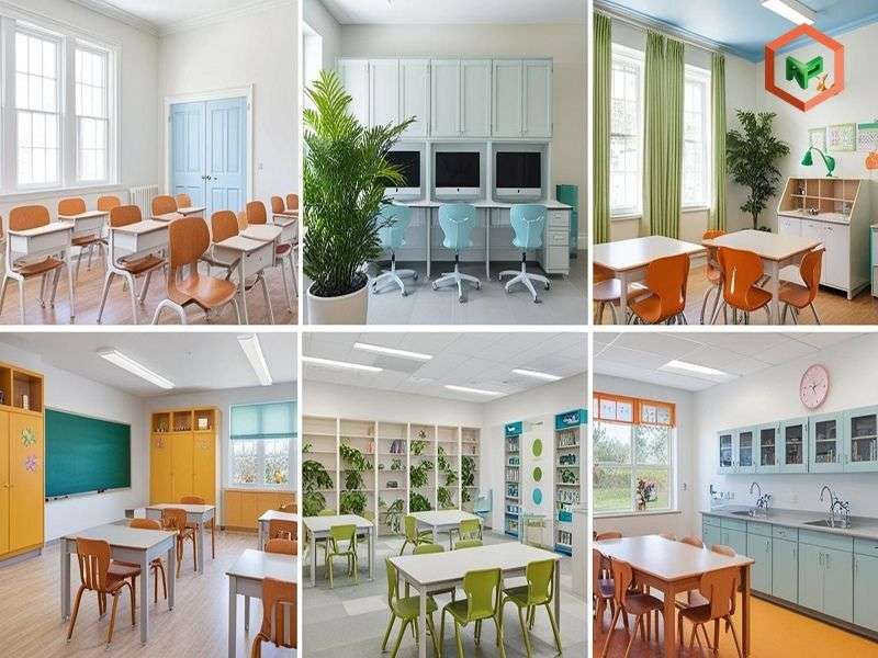 Mẫu phối màu sơn cho từng khu vực chức năng. 