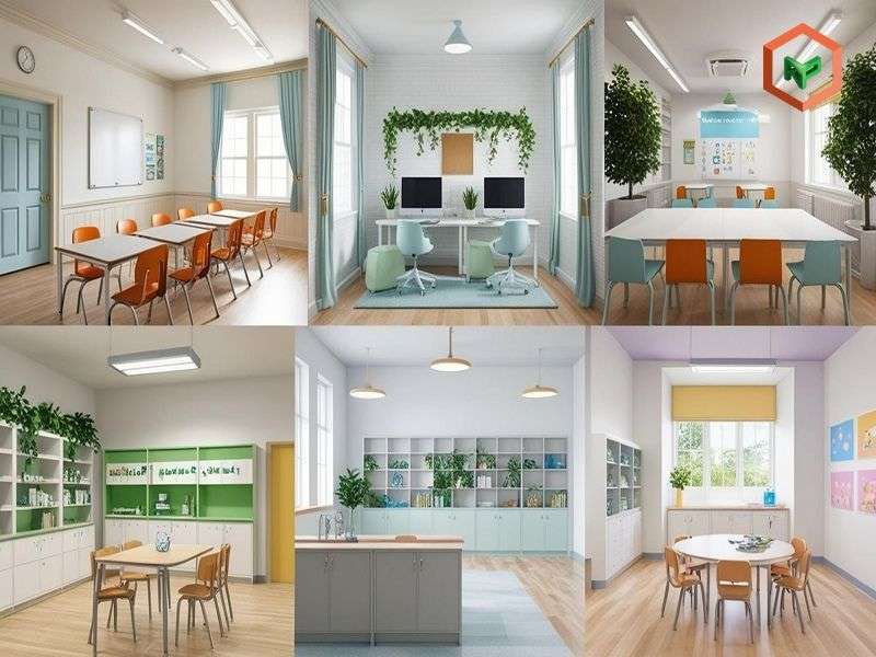 Mẫu phối màu sơn cho từng khu vực chức năng. 