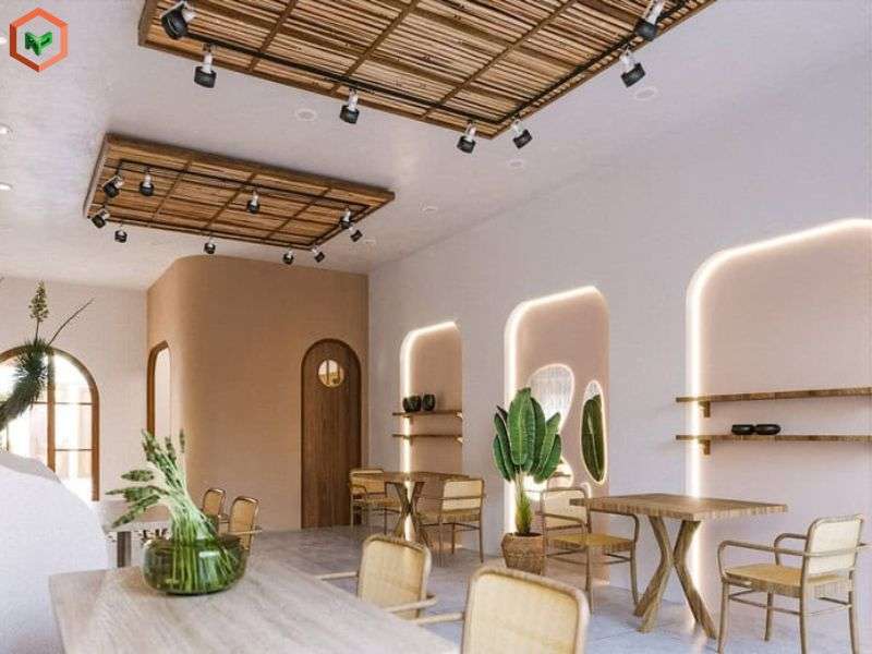 Phối Màu Sơn Cho Quán Cà Phê, Trà Sữa 24 Kết hợp giữa màu nóng – lạnh để cân bằng cảm xúc