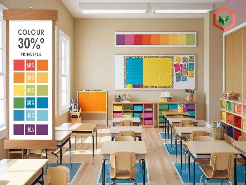Nguyên tắc phối màu sơn theo tỷ lệ. 