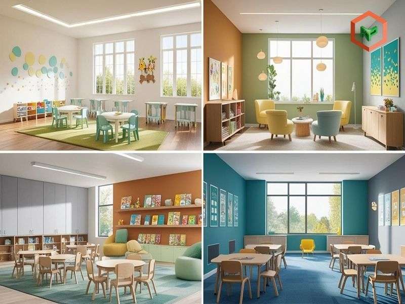 Phối màu sơn phù hợp từng cấp học. 