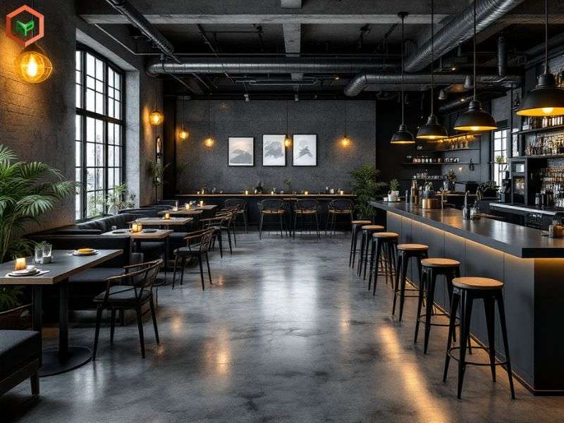 Phối Màu Sơn Cho Quán Cà Phê, Trà Sữa 33 Đen, xám than