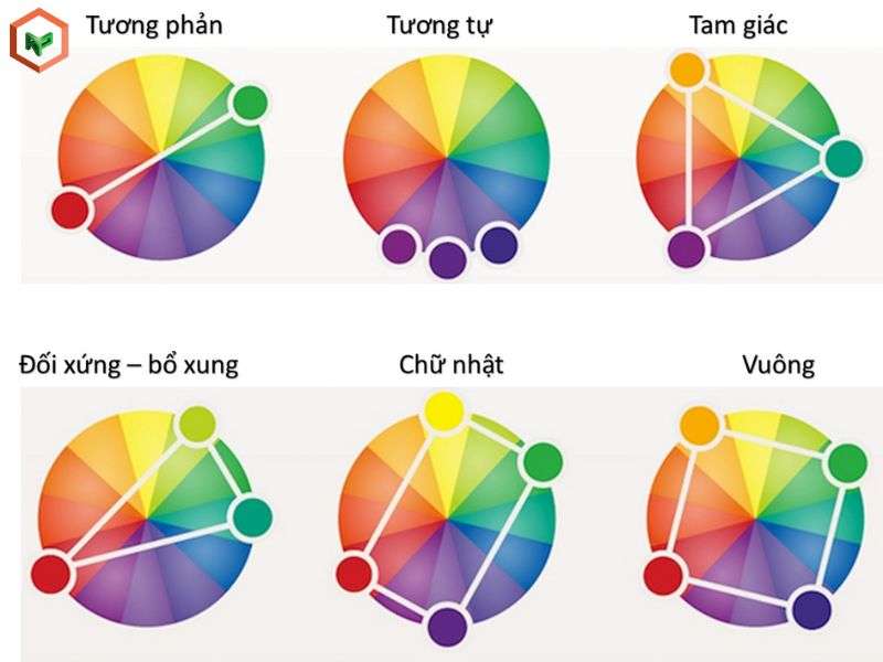Phối Màu Sơn Cho Quán Cà Phê, Trà Sữa 23 Sử dụng bánh xe màu sắc để tạo sự cân đối