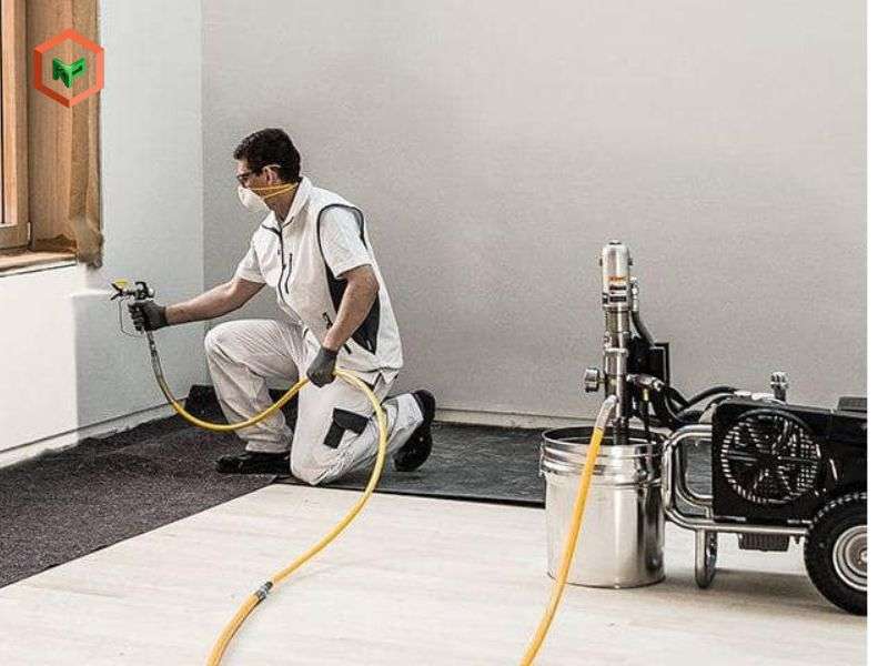 Quy trình phun sơn tường bao gồm 6 bước chính