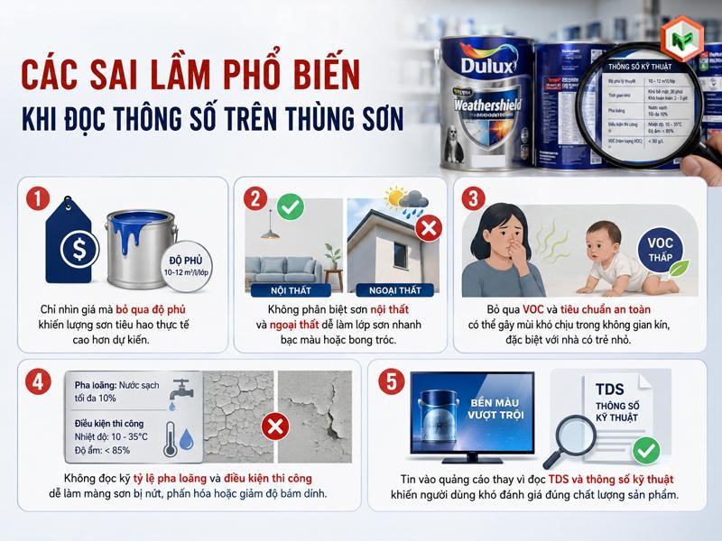 Những sai lầm khi đọc thông số sơn