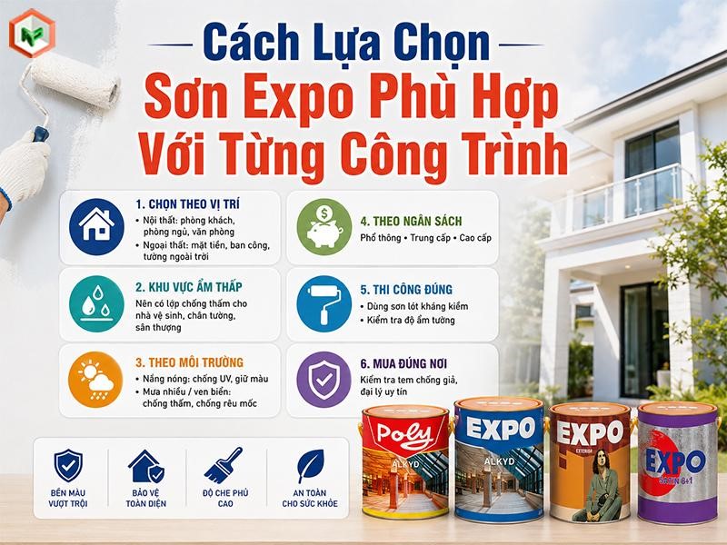 Sơn Expo Có Tốt Không? Sản Phẩm, Báo Giá, Lưu Ý Khi Lựa Chọn 19 Kinh nghiệm chọn sơn EXPO phù hợp với từng công trình