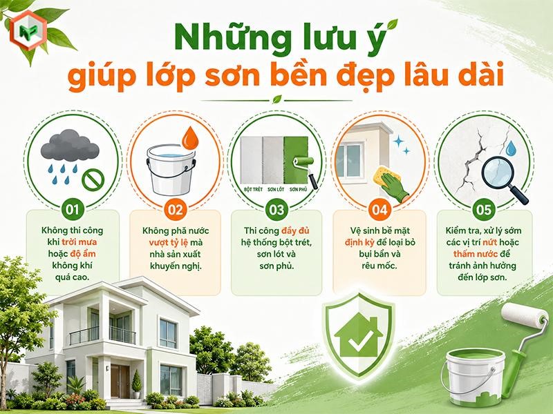 Lưu ý giúp lớp sơn Maxilite ngoài trời bền đẹp lâu dài