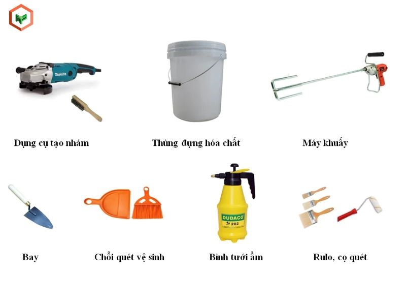 Các dụng cụ cần chuẩn bị khi thi công chống thấm KOVA