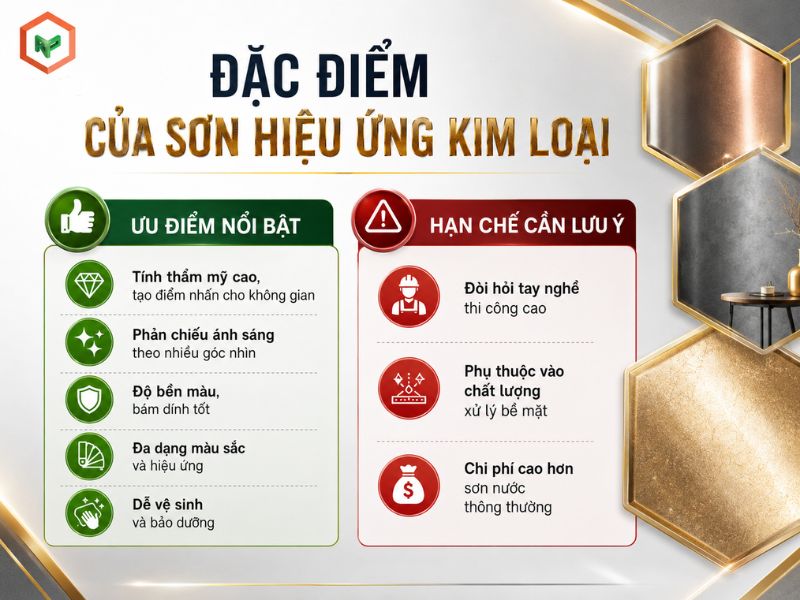 Ưu nhược điểm của sơn hiệu ứng kim loại