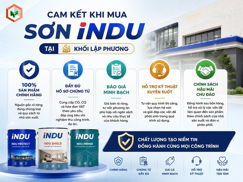 Khối Lập Phương là đại lý sơn INDU chính hãng, uy tín tại HCM
