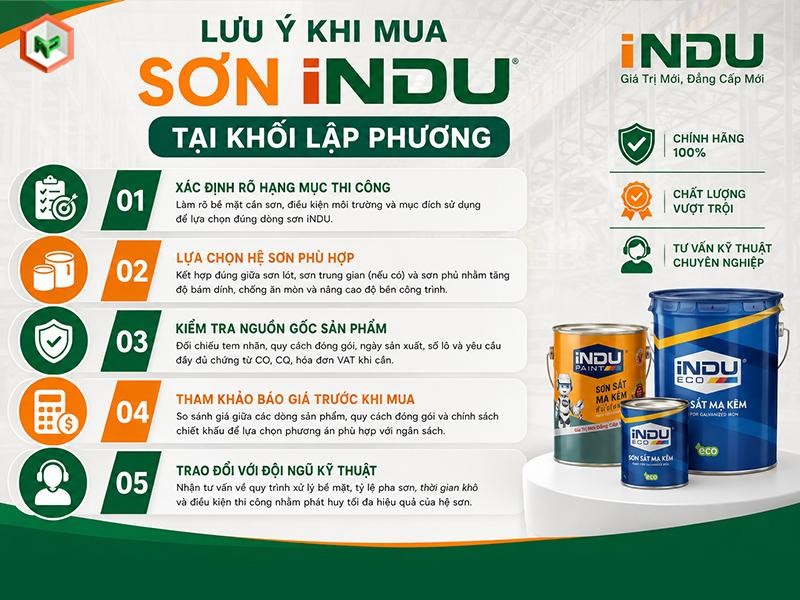 Lưu ý khi mua sơn INDU