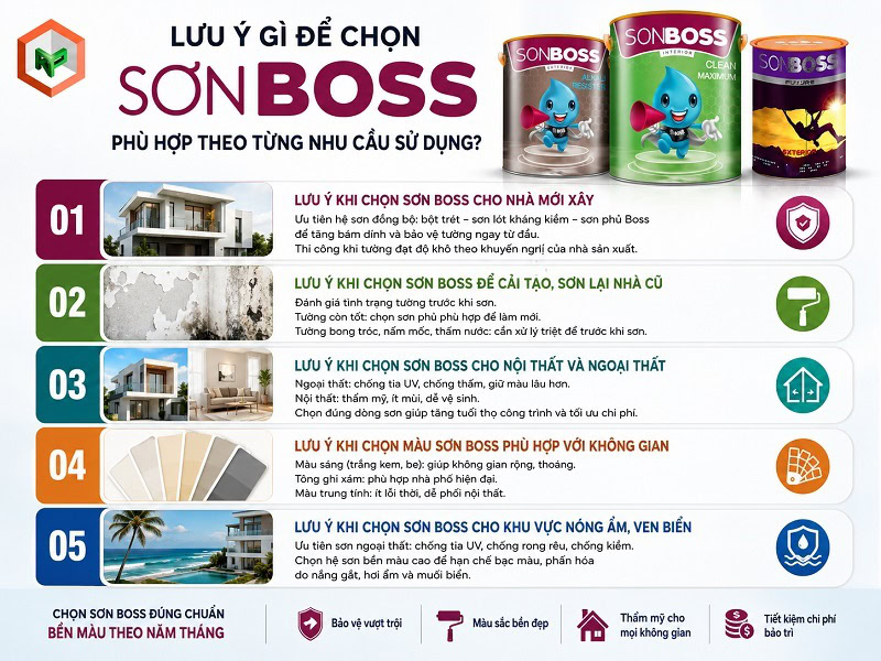 Lưu ý quan trọng khi chọn sơn Boss