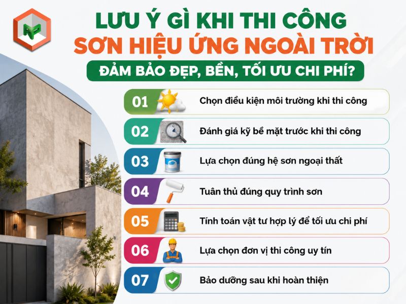 Kinh nghiệm thi công sơn hiệu ứng ngoại thất